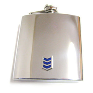 Blue Chevron Design Flask